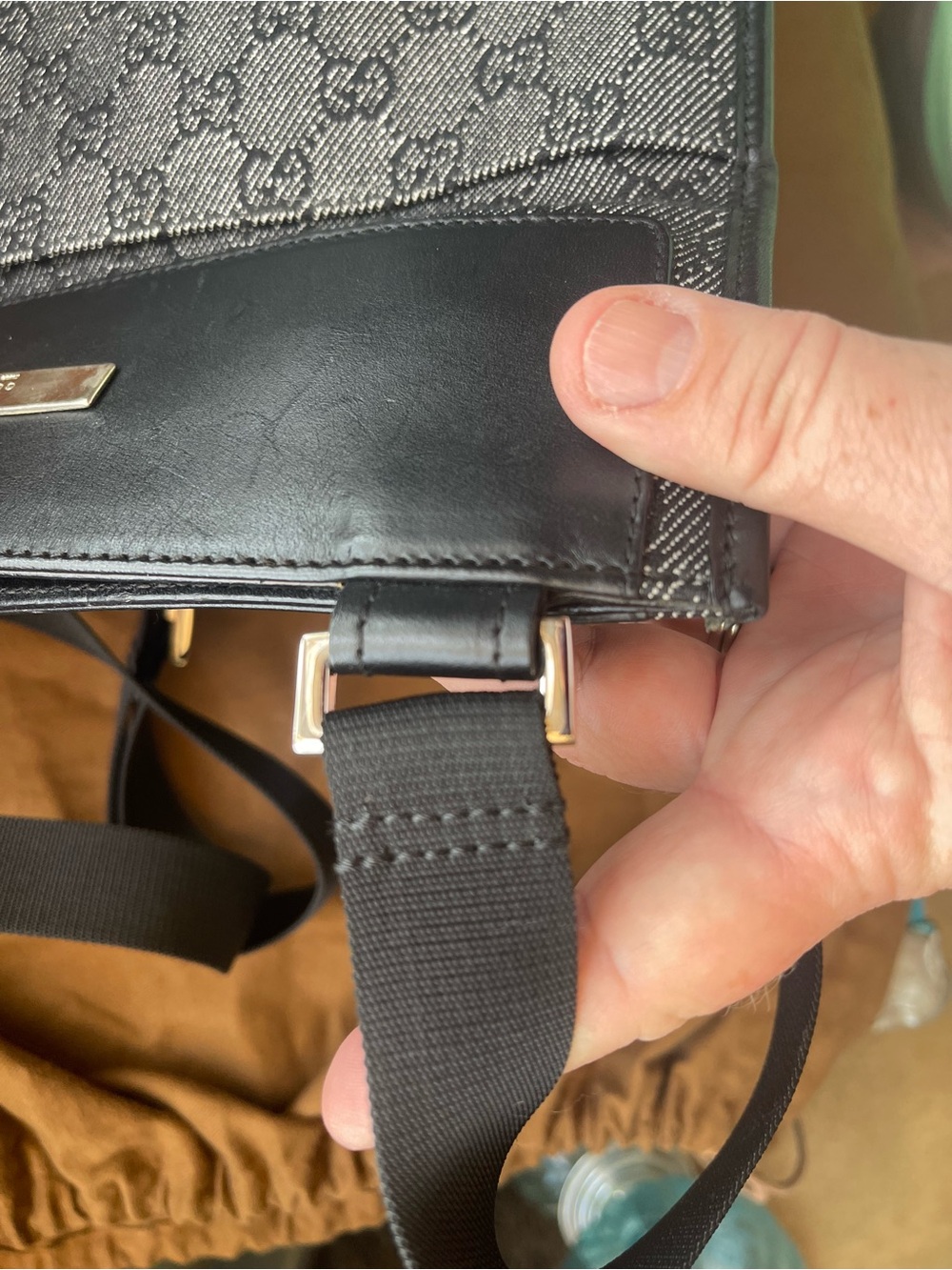 Gucci Black GG Supreme Crossbody Bag with Gold Charm - Picture 16 of 16